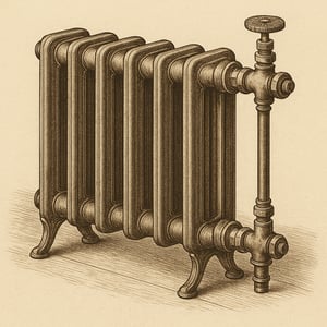 Franz San Gallis seriekoblede støpejernsradiator